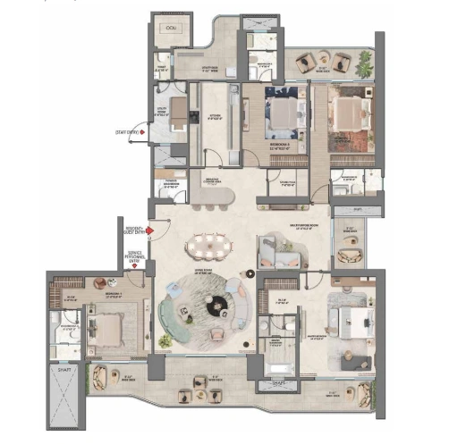 4 BHK Large Floor Plan - Towers 5 & 6